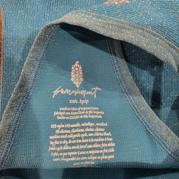 Free People Set - Happiness Runs Lurex Tank and Shorts XS/S top M/L bottoms - Picture 7 of 9